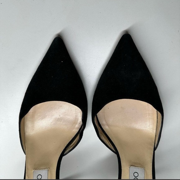 Jimmy Choo Black Suede D'Orsay Pointed Toe Pumps - Picture 4 of 4